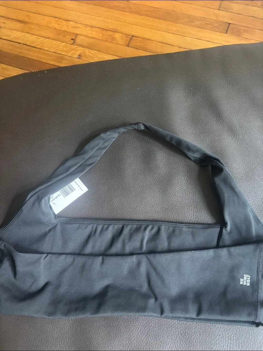 WeWoreWhat Black Square-Neck One-Shoulder Top NWT